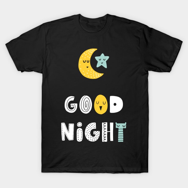 Scandinavian Good Night T-Shirt by Art Designs